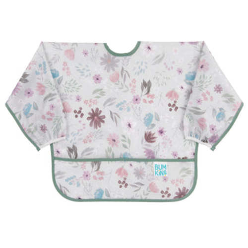 Floral Print Sleeved Bib For Protecting Outfits On The Go | Bumkins