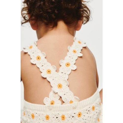 PLAIN CROCHET DAISY ROMPER - Ecru | ZARA United States