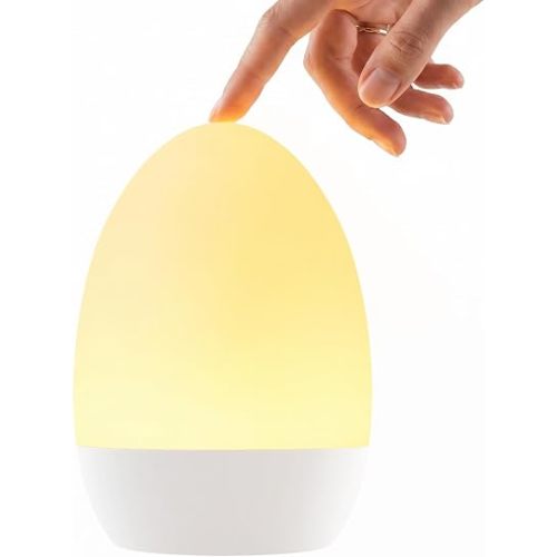 Egg Light for Nursery, Eye-Caring Touch Control Rechargeable Baby Night Light with 17 Color Modes, Dimmable Night Feeding Egg Light for New Parents & Kids Bedroom