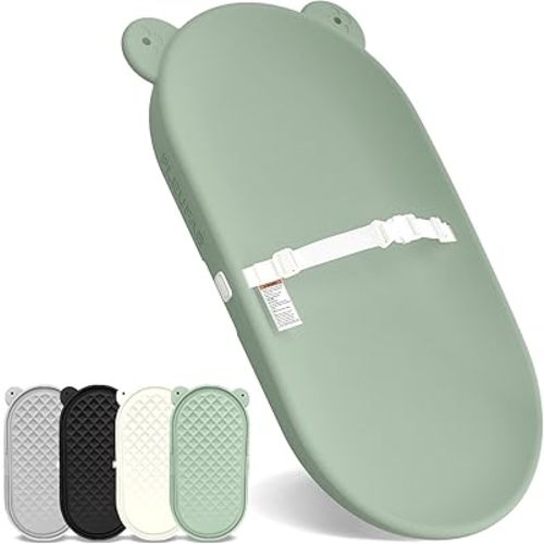 Baby Changing Pad, EVA Waterproof Non-Slip Changing Table Pad with Adjustable Strap for Dresser Changing Table Nursery, Portable Diaper Changing Pad, Green