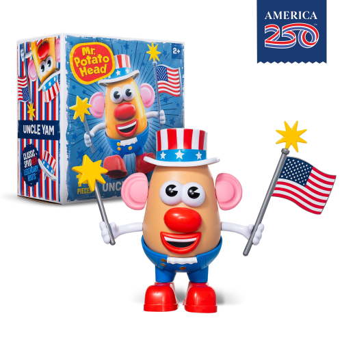 Mr. Potato Head Uncle Yam Walmart Exclusive 250th Anniversary, 14 Mix & Match Pieces, Flag Accessory & Storage Compartment, Ages 2+