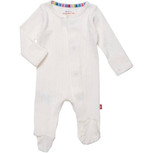 Magnetic Me Baby Footie Pajamas - Tofu Pointelle 3-6 Months