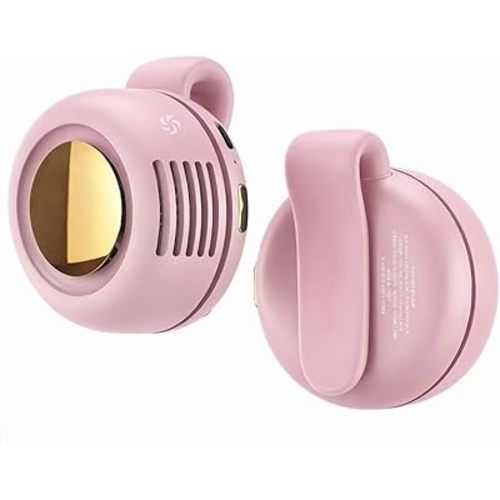 Gaukomzs Portable Silent Mini Bladeless Fan Clip On,3-Speed Clip-on Fan for Shirt and Waist (Pink)