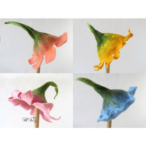 Felted  Newborn Hat Photoprops hat  Baby  Hat, Infant Hat Baby Blue Pink Peach Newborn Girl Hat, Felt Hat Newborn,   ship from Poland