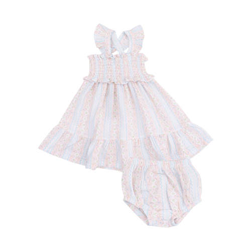 Smocked Ruffle Sundress & Bloomer, Ogee Floral