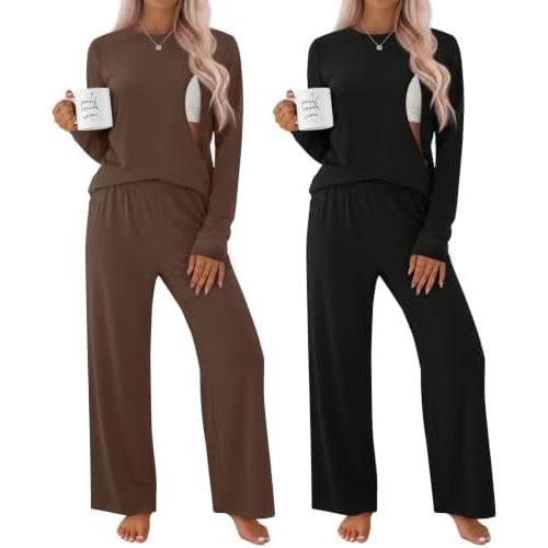 2 Pack Maternity Nursing Pajamas Set