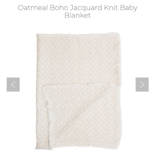 Oatmeal Boho Knitted Baby Blanket | Crane Baby