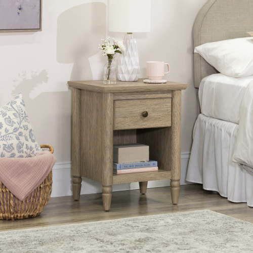 My Texas House Monroe 1 Drawer Nightstand, Brushed Oak Finish