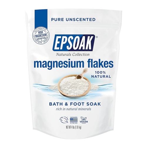 Epsoak Naturals Collection Magnesium Flakes for Foot Spa & Relaxing Bath, 4 lb, 100% Natural & Unscented Zechstein Magnesium Chloride