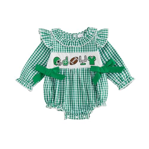 MoZiKQin Baby Girl Thanksgiving Outfit Turkey Bubble Romper Long Sleeve Doll Collar Plaid Jumpsuit Boutique Fall Clothes