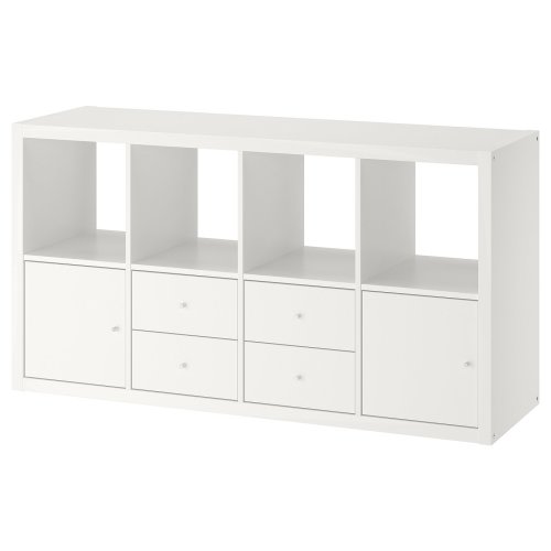 KALLAX Shelving unit - with 2 doors/with 4 drawers white 57 5/8x30 1/8 "