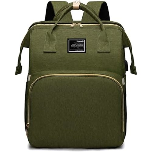 houscly Diaper Bag Backpack with Changing Station: Army Green Baby Bags for Girls Boys New Mom Gifts Pañaleras Para Bebe Baby Girl Newborn Essentials Must Haves Baby Shower Gifts Baby Registry
