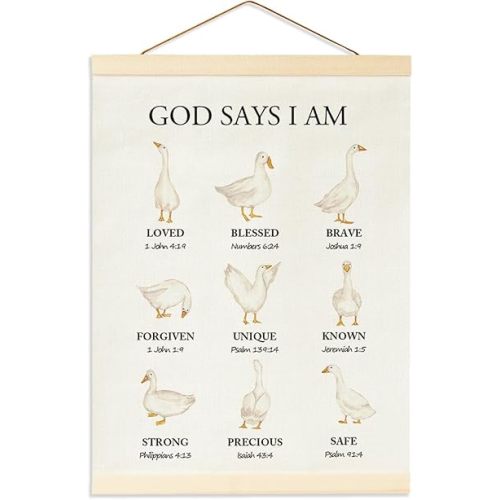 Silly Goose Christian Hanging Banner, Cute Christian Gift Decor, Playful Faith Scripture Door Hanger, Bible Verse Wall Art Decor for Bedroom or Nursery, Daily Encouragement Prayer Sign, 12.4 x 17.7