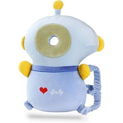JunNeng Baby Head Protector Backpack Memory Foam, 3-Sided Fall Head Safety Protection, Blue Astronaut