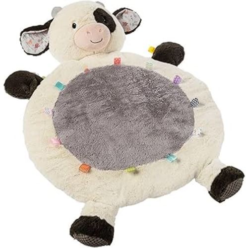 Taggies Floor Mat Tummy Time Baby Toddler Play Mats with Sensory Tags, 31 x 23-Inches, Buttercup Cow