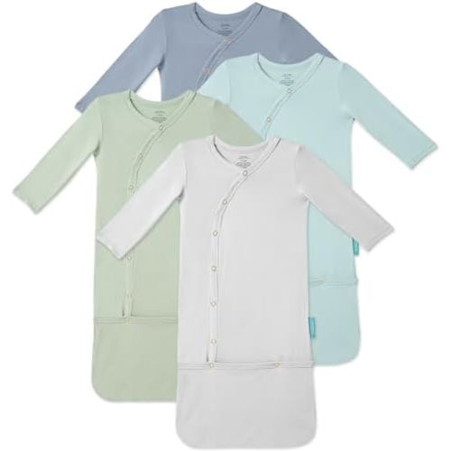 PurComfy Supersoft Baby Sleeper Gowns, Premium Bamboo Viscose Infant Nightgown Sleepers Preemie Newborn Snap Bundler