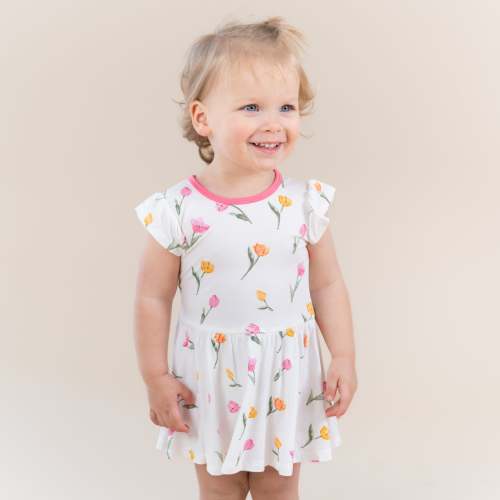 Twirl Bodysuit Dress in Tulip