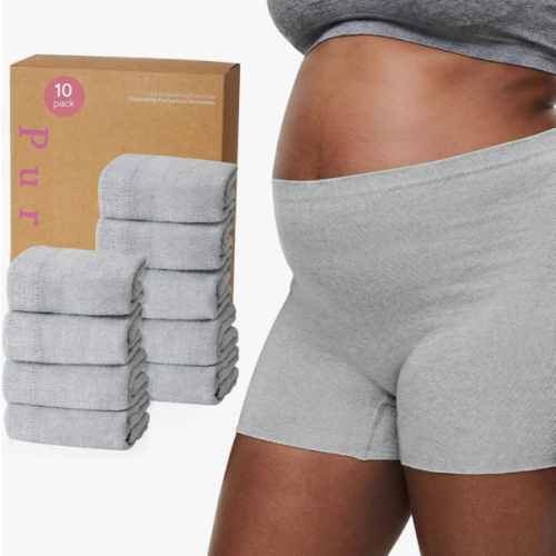 PurComfy Postpartum Underwear for Women, High Waisted, Grey, 10 Pcs