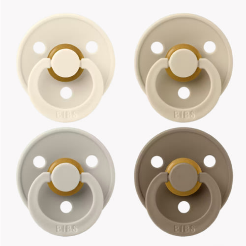 Colour Pacifiers 4 Pack - Ivory/Sand/Vanilla/Dark Oak