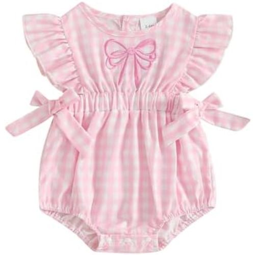 Baby Girl Summer Clothes Newborn Bubble Romper Embroidery Ruffle Sleeve Smocked Bodysuit Cute One Piece Outfit