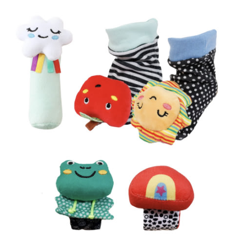 Montessori Baby Sock Rattles Set of 5