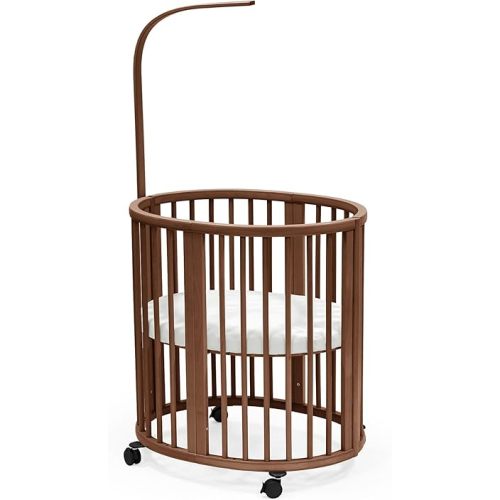 Stokke Sleepi Mini Bundle V3, Warm Brown - Includes Sleepi Mini V3, Mattress & Drape Rod - Suitable for Ages 0-6 Months - Adjustable & Stylish