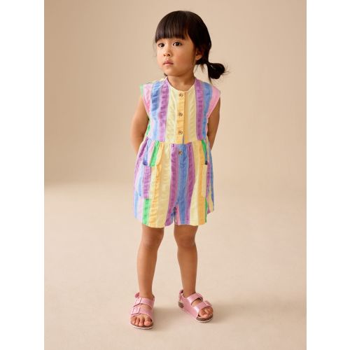 Size 9-12 Rainbow Stripe Sleeveless Playsuit (3mths-7yrs)