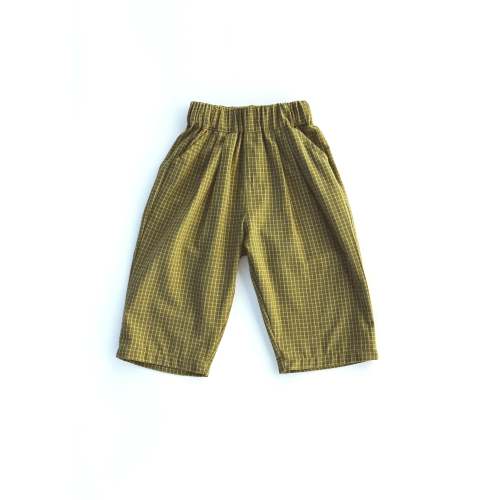 Check Pant- Light Olive & Honey