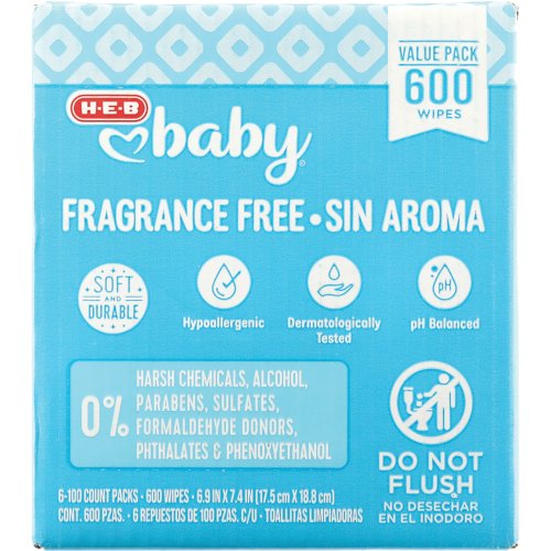 H-E-B Baby Wipes - Fragrance Free, Value Pack
