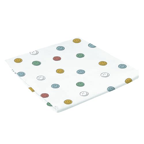 Stephan Baby Receiving Blankets - Super Soft Breathable Cotton Blend Infant Swaddle Blanket & Bag, 45" Square, Smiley Faces