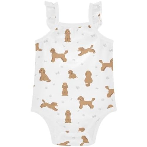 Ollabaky Baby Girls' Bodysuit Cotton Sleeveless Ruffle Newborn Clothes for 0-24 Months