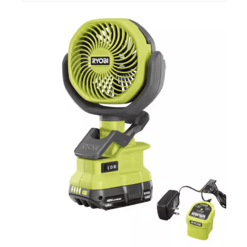 ONE+ 18V Cordless 4 in. Clamp Fan Kit with Compact Battery and Charger