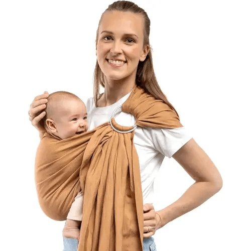 Boba Ring Sling Baby Carrier Newborn to Toddler - Lightweight & Breathable Baby Sling, Hip-Healthy Carrier Sling, Baby Wrap Carrier for Front & Hip Carry, 8-35 lbs (Linen Rye)