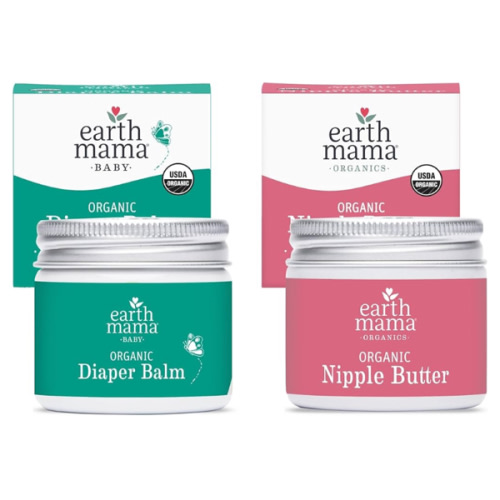 Earth Mama Nipple Butter™ & Diaper Balm | Nipple Cream & Organic Skincare for Baby | Breastfeeding & Postpartum Essentials Bundle