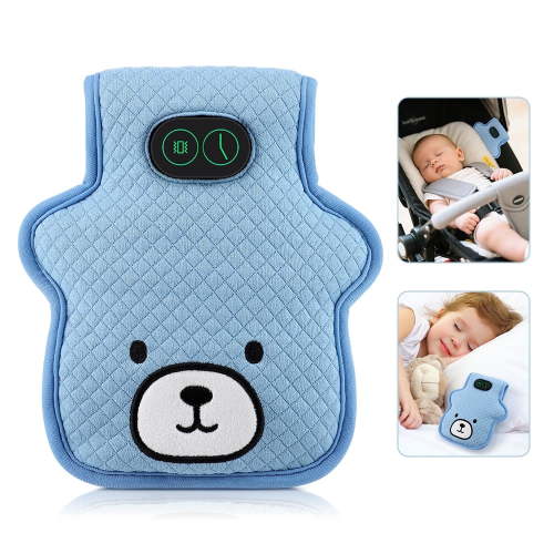 Baby Vibrating Sleep Soother, Portable Baby Sleep Toy with 3 Adjustable Vibration Modes, 4 Timer Settings, Sleep Soothing Plush Pad for Sleep, Crib, Stroller Gift Home & Travel, Blue