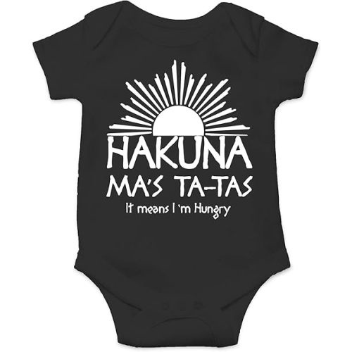 CBTwear Hakuna Ma's Ta Baby Bodysuit Adorable Infant Unisex Romper Clothing Boy Girl Newborn Outfit (Newborn, Black)