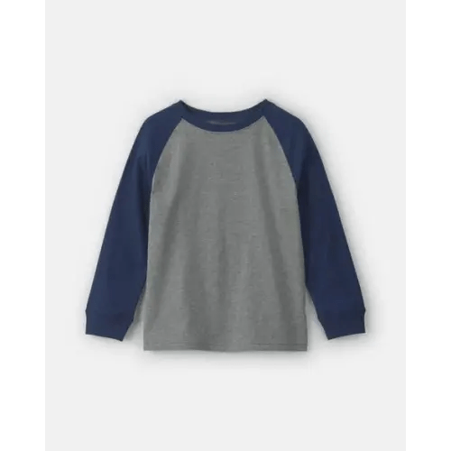 Boys Color Block Long-Sleeve T-Shirt - Grey/Navy Blue | Carter's