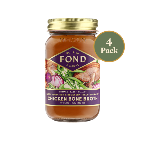 Regenerative Chicken Bone Broth - Shiitake & Sage - 4 Jars