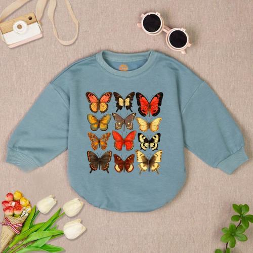 Vintage Butterfly Baby Romper Sweatshirt, Butterfly Botanical Baby Romper, Moth Bodysuit, Future Entomologis Baby Clothes