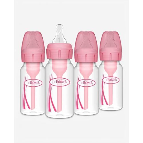 Dr. Brown's Anti-Colic Options+ Narrow Baby Bottle, 4 oz, 4-Pack