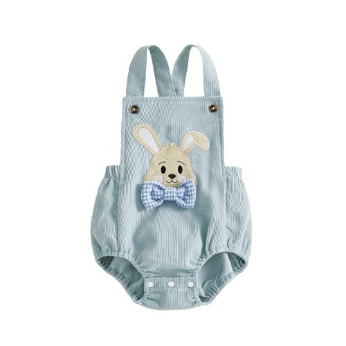 SAYOO Newborn Baby Boy Girl Romper Bunny Animal Embroidery Sleeveless Corduroy Jumpsuit Overalls Infant Mallard Duck Clothes