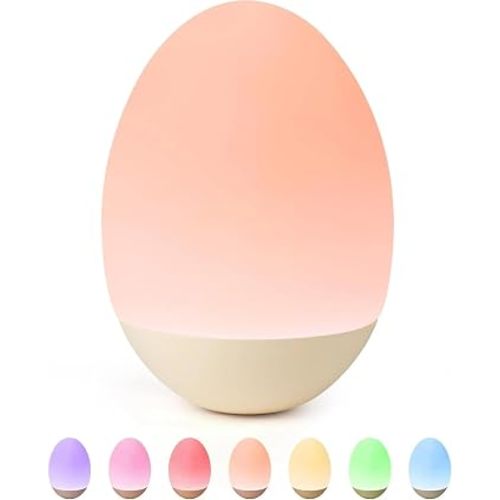Egg Night Light for Nursery: Rechargeable Baby Touch Lamp
