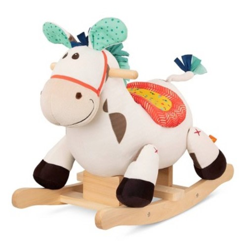 B. toys - Rocking Horse - Rodeo Rocker - Spotty: Polyester & Wood Activity Toy, Supports 60 lbs., Gross Motor Development