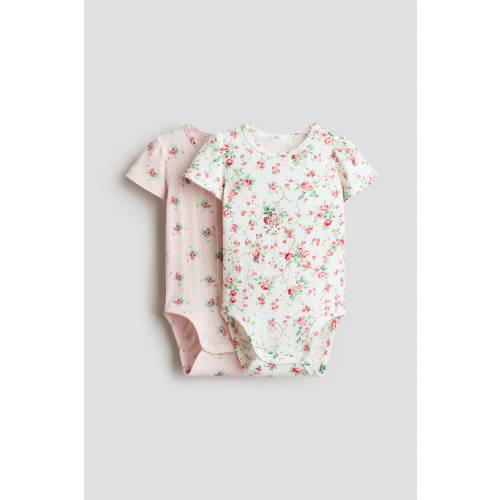 2-PACK FLORAL-PRINT POINTELLE BODYSUITS