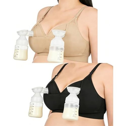 iloveSIA Nursing Bras for Mom Breastfeeding, Seamless Supportive Sleep Bra for Maternity Postpartum S-2XL 3Pack