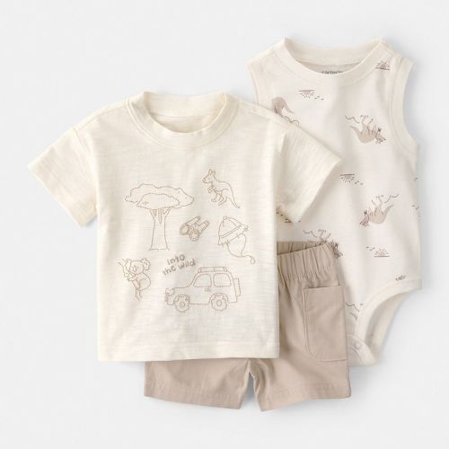 Baby Boy Carter's 3-Piece Into The Wild Short Sleeve Top & Shorts Set