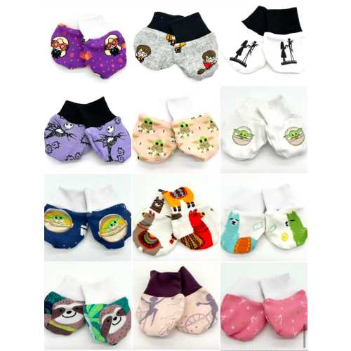 Newborn Baby Mittens: Set of 2 pairs - 0-3 months size - No-Scratch Mittens
