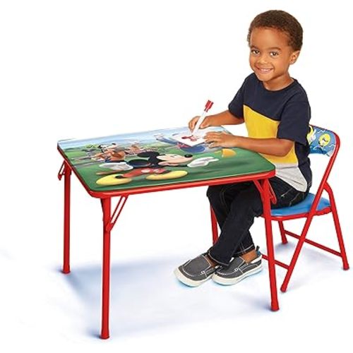Mickey Mouse Table & Chair Set for Toddlers 24-48M, Includes 1 Table & 1 Chair [Amazon Exclusive] Table: 20"L x 20"W x 16.4"H, Chair: 12"L x 11.6"W x 17"H - Weight Limit: 70 lbs