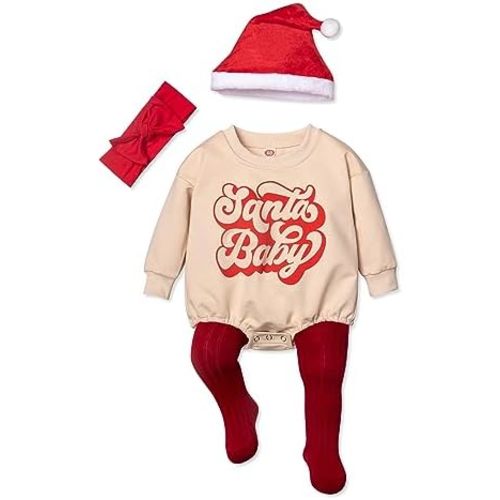 Cute Christmas Outfits Oversized Sweater Romper with Socks, Hats, and Headband