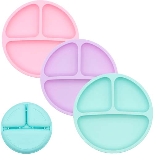 WeeSprout Silicone Divided Plates, 100% Food-Grade, Divided Plates for Toddlers & Kids